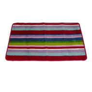 Lilu Colorful Stripe Throw Accent Rug Bath Area Mat Red Pink Purple Blue Stripes