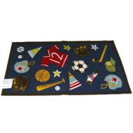 Studio A All Star Sports Throw Accent Rug Baseball Football Soccer Mat 26x45