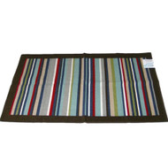 Studio A Striped Throw Accent Rug Brown Blue Green Gray Red Stripes Mat 26x45
