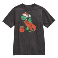 Seven Oaks Boys Gray Christmas Dinosaur Light Up T-Shirt
