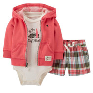 Carters Infant Boys 3 Pc Surf Patrol Outfit Shorts Bodysuit & Shorts Set