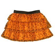Infant & Toddler Girls Rufled Orange Witch & Bat Halloween Tulle Tutu Skirt