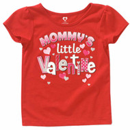 Toddler Girls Red Glitter Mommys Little Valentine T-Shirt Heart Tee Shirt