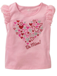 Toddler Girls Pink Glitter Be Mine Valentines Day T-Shirt Tee Shirt