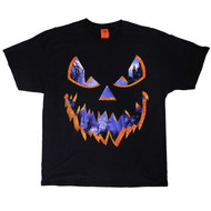 Mens Black Jack-O-Lantern Graveyard Halloween T-Shirt Haunted Pumpkin Tee
