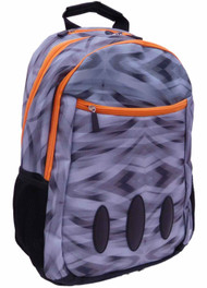 Performance Gray Geometric 17" Backpack with Orange Accents School Travel Pack