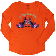 Womens Orange If the Shoe Fits T-Shirt Long Sleeve Witch Halloween Tee