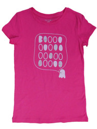 Girls Pink Boo Ghost Halloween Tee Shirt Top