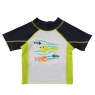 Infant & Toddler Boys Fish Skeletons Rash Guard Swim Shirt