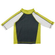 Infant & Toddler Boys Gray/Lime/White Rash Guard Swim Shirt