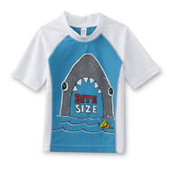 Infant & Toddler Boys White/Blue Bite Size Shark Rash Guard Swim Shirt