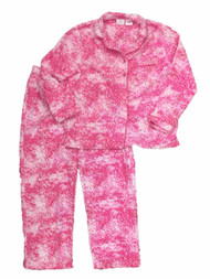 Soft Sensations Womens Pink Flower Paisley Fleece Pajamas PJs Lounge Sleep Set