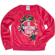 Marvel Comics Girls Minky Red Be Awesome Today Sweatshirt Superhero Shirt