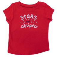 Infant Girls Red Patriotic 4th of July T-Shirt Stars & Stripes Tee Shirt