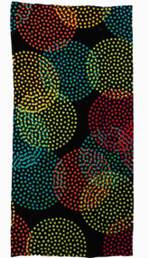 Celebrate Op Art Rainbow Dolored Dots Cotton Beach Towel 30x60