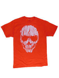 Mens Orange Shattered Skull Halloween T-Shirt
