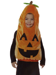 Infant & Toddler Boys & Girls Plush Orange Hooded Pumpkin Costume Jumper