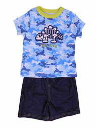 Infant Boys 2-Piece Camouflage Dinosaur T-Shirt & Short Set