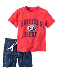 Carters Infant Boys 2-Piece Gridiron Hero Football T-Shirt & Shorts Set
