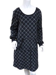 Soft Sensations Women Black Diamond Fleece Sleep Shirt MicroSpandex Nightgown