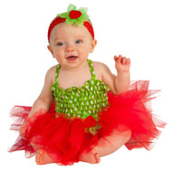 Infant Girls Red Strawberry Costume Baby Tutu Dress & Headband Outfit