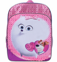 Pink Secret Life of Pets I Love Mutts Backpack with Mesh Side Pockets - Gidget