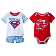 DC Comics Superman Infant Boys Bodysuit T-Shirt & Shorts Set