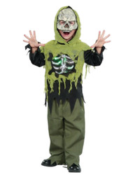 Boys Light-Up Skeleton Halloween Costume Mask, Top & Pants