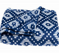 Plush Super Soft Big One Blue Geometric Oversized Microplush Throw Blanket