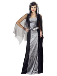 Womens Sorceress Adult Halloween Costume Dress with Hood One Size Fits Most