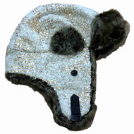 Mudd Women's Off White Knit Trapper Style Hat With Faux Fur Lining