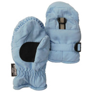 Girls Blue Adjustable Wrist Snow & Ski Mittens 4-6