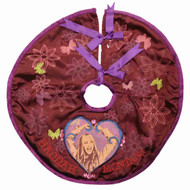 Burgundy Satin Hannah Montana Mini Christmas Tree Skirt 18 Inch Miley Cyrus
