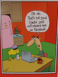 Funny Santa Just Unfriended Me on Facebook Social Media Holiday Christmas Cards