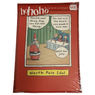 Funny North Pole Idol Santa in Talent Show Holiday Christmas Cards
