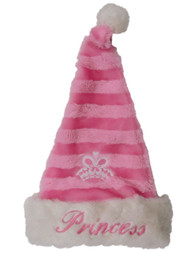 Womens Pink Princess Snap Back Pom Pom Santa Claus Hat