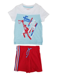 Infant & Toddler Boys 2-Piece Football Basketball T-Shirt & Athletic Shorts Set