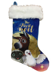 The Star Movie Blue First Noel Christian Nativity Scene Christmas Stocking