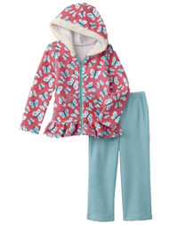 Infant Girls Blue Butterfly Girls 2 Piece Set Pink Hoodie & Leggings Outfit