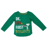 Peanuts Infant & Toddler Girls Woodstock & Snoopy Christmas Holiday Tee Shirt