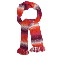 Orange & Pink Multi Color Cable Knit Winter Neck Scarf