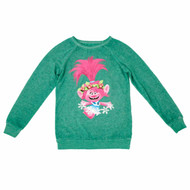 The Trolls Movie Girls Green Poppy Holiday Sweatshirt Shirt