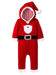 Infant Boys Red Hooded Christmas Holiday Santa Claus Baby Outfit Jumpsuit