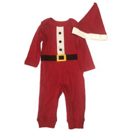 Carters Infant Boys Santa Claus Outfit Christmas Holiday Coverall & Hat Set