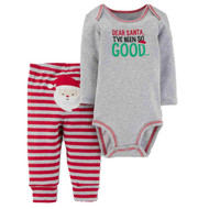 Carters Infant Boys Gray Dear Santa I've Been So Good Christmas Outfit