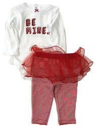 Carters Infant Girls Be Mine Valentines Day Outfit Bodysuit & Tutu Leggings