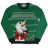 Mens Unicorn Santa Claus Christmas Holiday Party Sweater