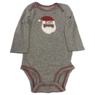 Carters Infant Boys Gray Team Santa Holiday Bodysuit Christmas Creeper Shirt