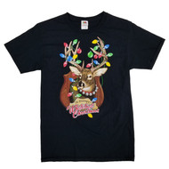 Mens Black Dreaming of a Whitetail Christmas Holiday T-Shirt