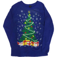 Womens Knit Christmas Tree Sweater Christmas Gifts Holiday Snowflake Pullover